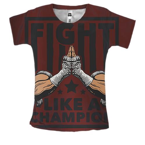 Женская 3D футболка Fight Champion