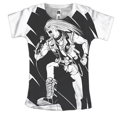 Жіноча 3D футболка з панк виконавцем