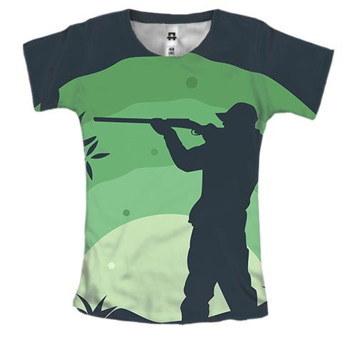 Женская 3D футболка с ночным охотником