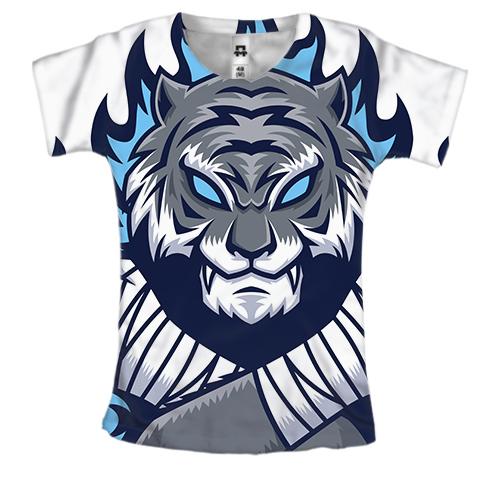 Женская 3D футболка с китайским тигром борцом