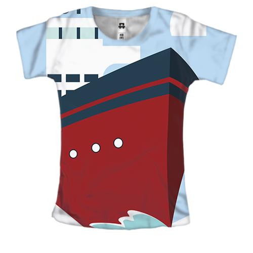 Жіноча 3D футболка з ілюстрацією Титаніка