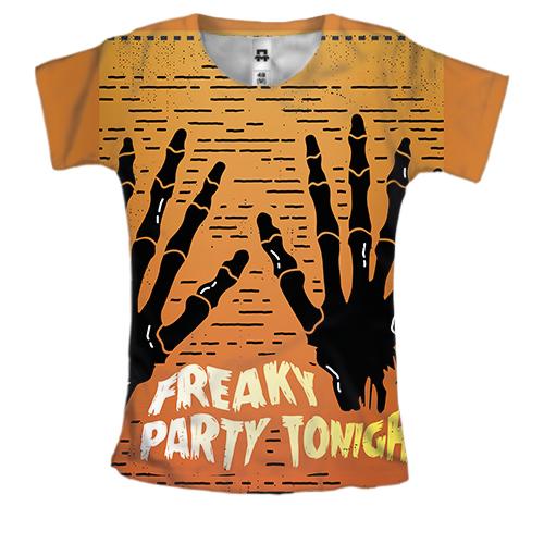 Женская 3D футболка Freaky party