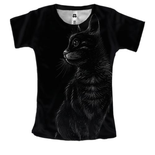 Жіноча 3D футболка с котом в полный рост