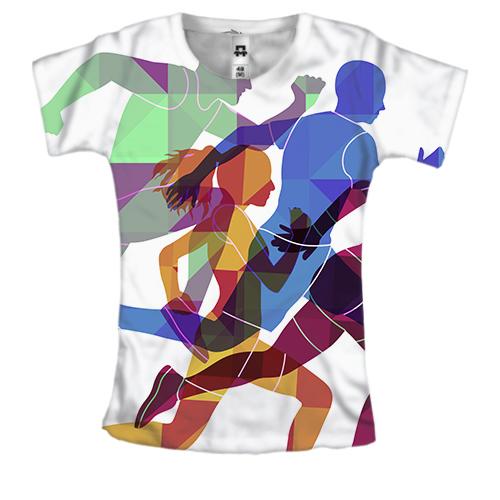 Жіноча 3D футболка з бігунами