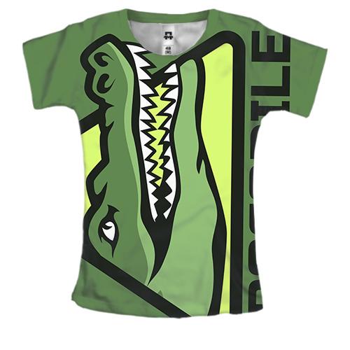 Женская 3D футболка с вертикальным крокодилом (2)