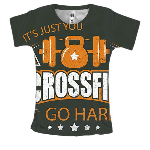 Жіноча 3D футболка Crossfit go hard