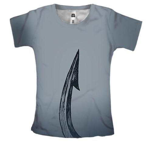 Женская 3D футболка с рыболовным крючком
