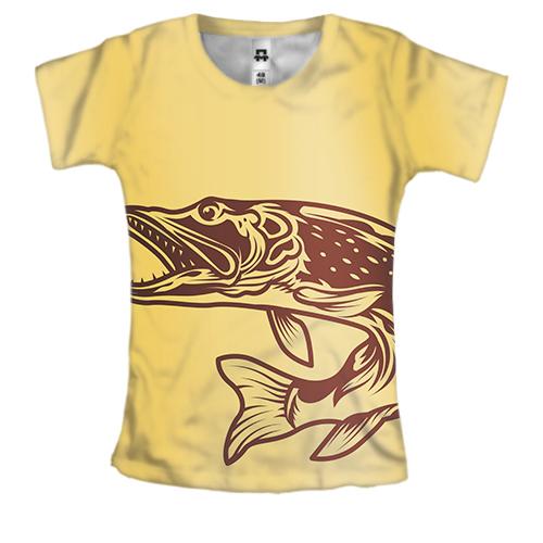 Жіноча 3D футболка с бронзовой рыбкой