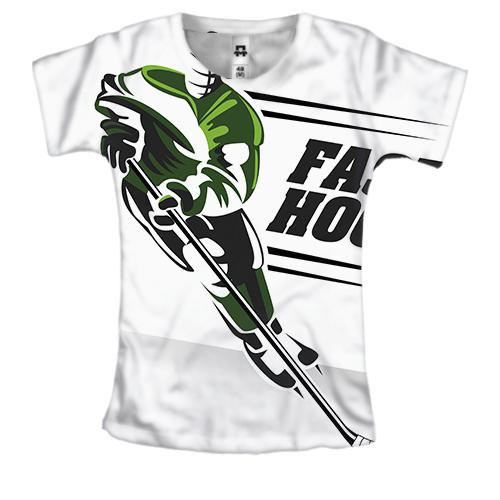 Женская 3D футболка Fast hockey