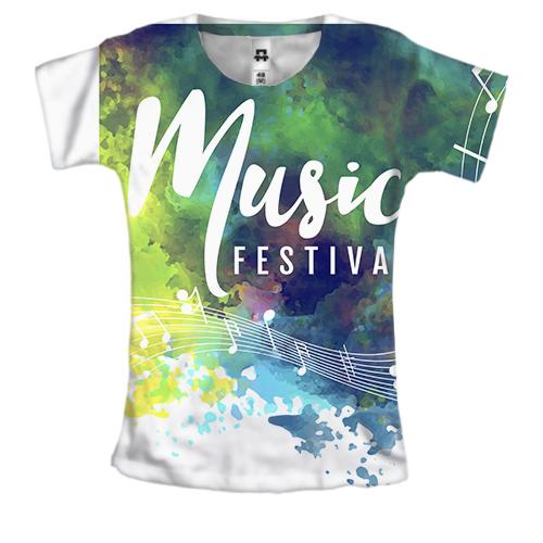 Женская 3D футболка Music Festival (2)