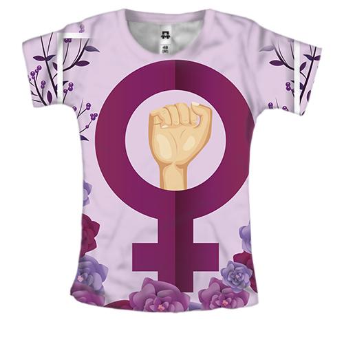 Жіноча 3D футболка со знаком фемінізму