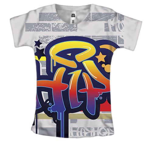 Жіноча 3D футболка Hip Hop graffiti