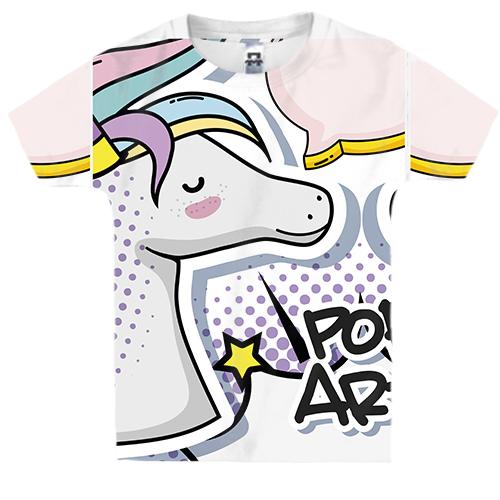 Дитяча 3D футболка Pop art unicorn