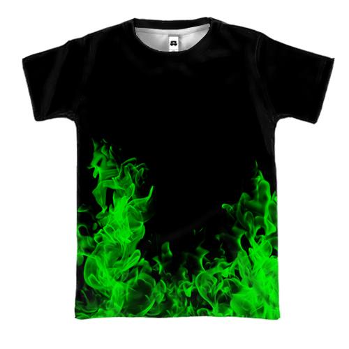 3D футболка Зеленый Огонь