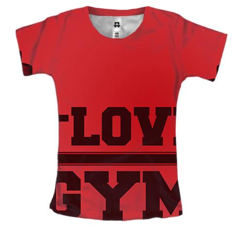 Женская 3D футболка I love gym