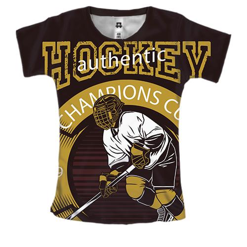 Жіноча 3D футболка Hockey authentic