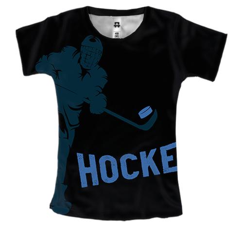 Женская 3D футболка Dark hockey