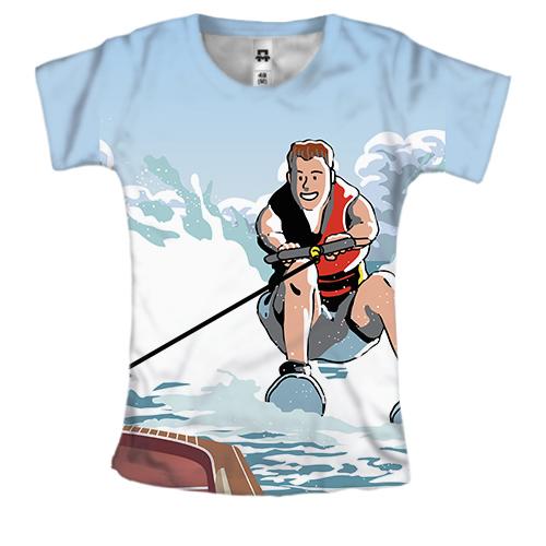 Жіноча 3D футболка з хлопцем на водному скутері