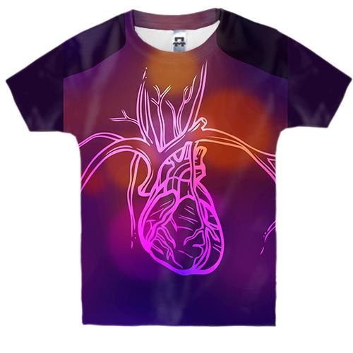 Дитяча 3D футболка із серцевою системою
