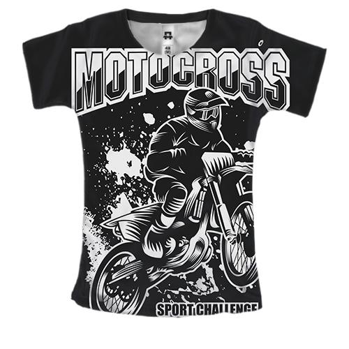 Женская 3D футболка Sport Motocross