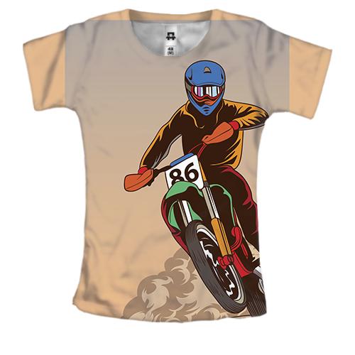 Жіноча 3D футболка Sport Motocross art