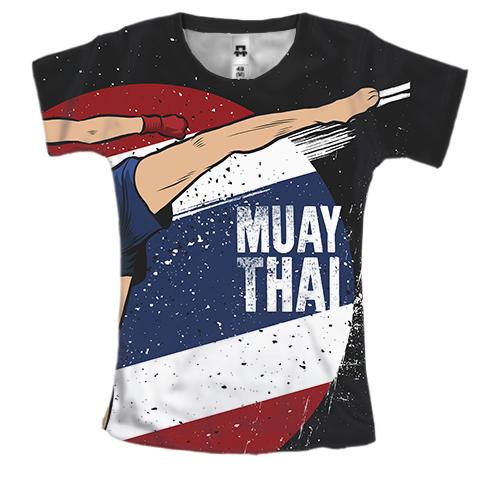 Женская 3D футболка с борцом Muay Thai (2)