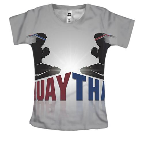 Женская 3D футболка с борцами Muay Thai
