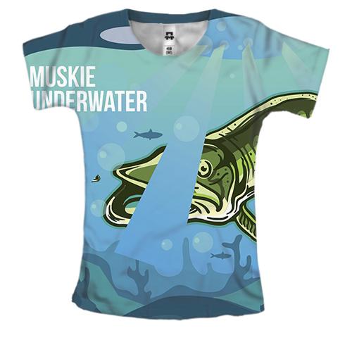 Женская 3D футболка Underwater fish