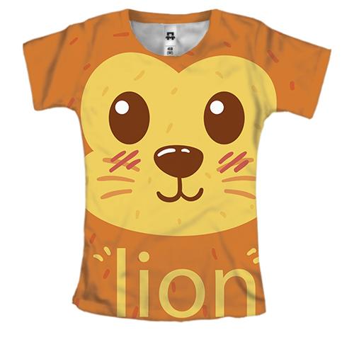 Женская 3D футболка Lion