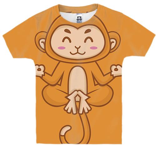 Дитяча 3D футболка з медитує мавпою
