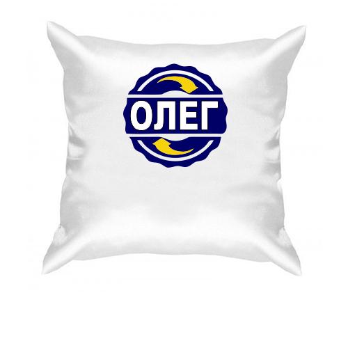 Подушка с именем Олег в круге
