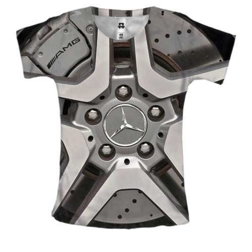 Жіноча 3D футболка з колесом Mercedes