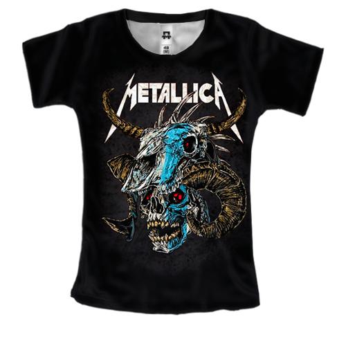 Женская 3D футболка Metallica (с черепом быка)