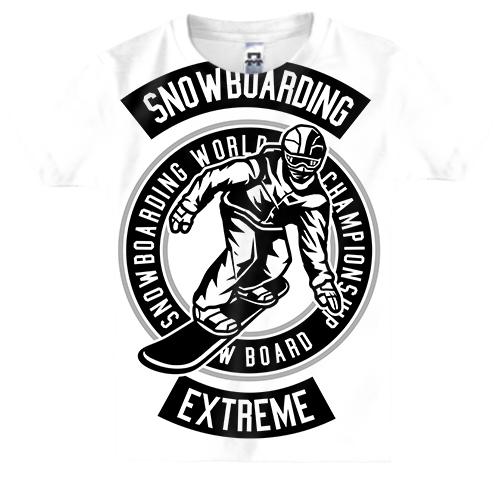 Дитяча 3D футболка Snowboarding extreme