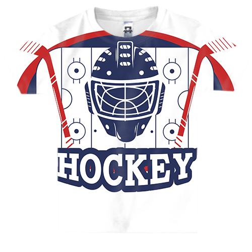 Детская 3D футболка с вратарем хоккеистом