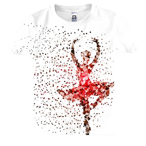 Детская 3D футболка с распадающейся балериной