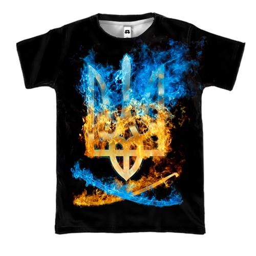 3D футболка с огненным тризубом