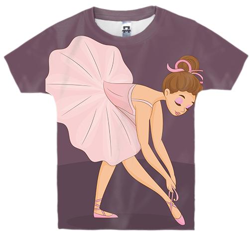 Детская 3D футболка с маленькой балериной