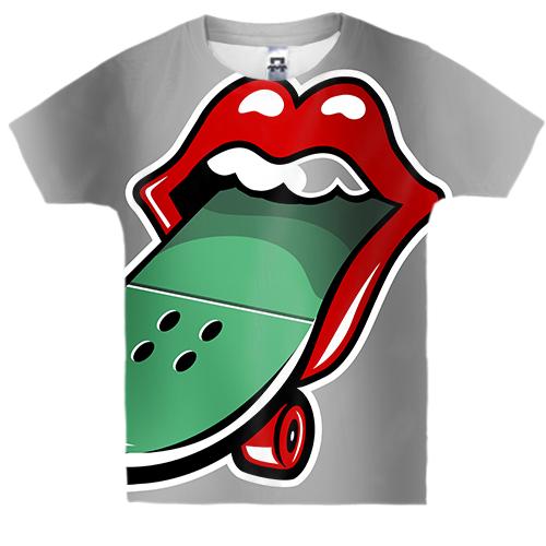 Детская 3D футболка Rolling Stones Skate