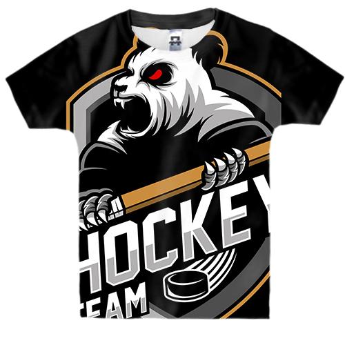 Детская 3D футболка Panda hockey