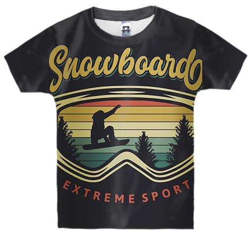 Дитяча 3D футболка Snowboard extreme sport