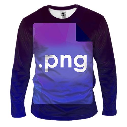 Мужской 3D лонгслив с надписью PNG