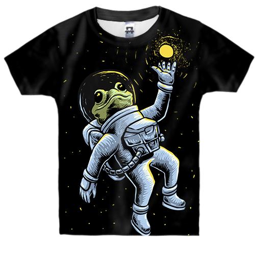 Детская 3D футболка с лягушкой космонавтом