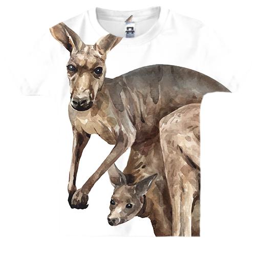 Детская 3D футболка с двумя кенгуру