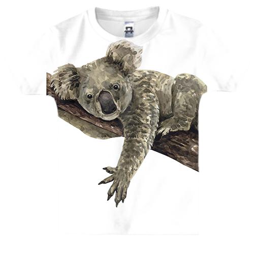 Детская 3D футболка с ленивой коалой