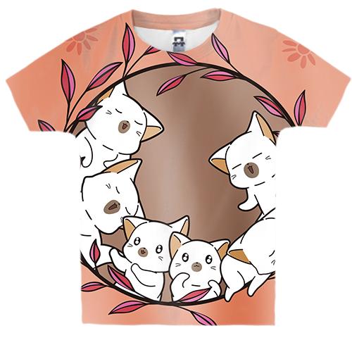 Детская 3D футболка с маленькими котятами