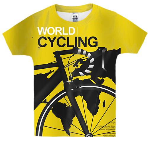 Детская 3D футболка с мужским велосипедом