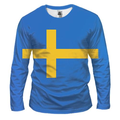 Мужской 3D лонгслив с флагом Швеции