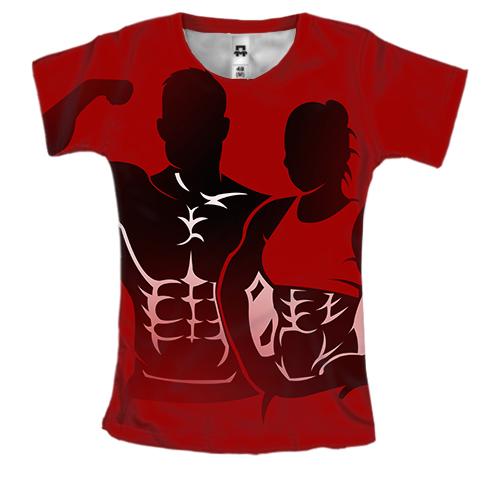 Женская 3D футболка Bodybuilders
