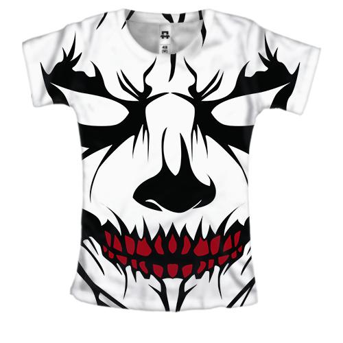 Жіноча 3D футболка Demon face